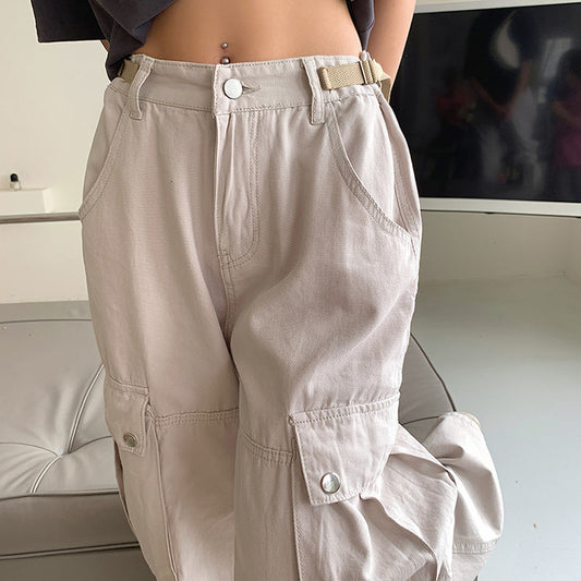 Wide Leg High Waist Big Pocket Bottoms